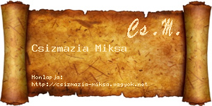 Csizmazia Miksa névjegykártya